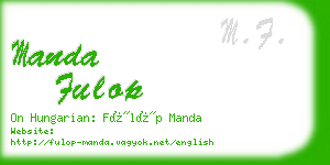 manda fulop business card